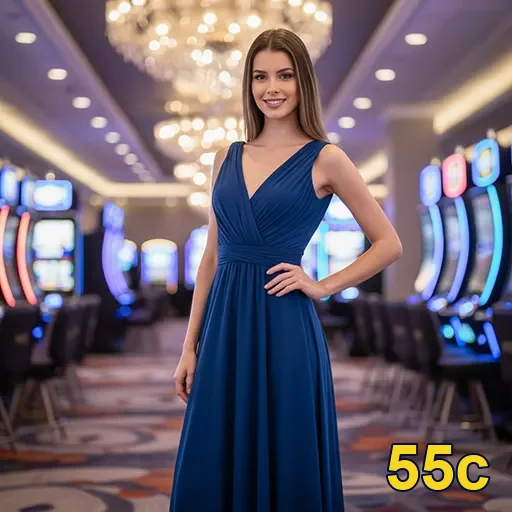 Modelo elegante de casino apresentado no site 55c, destacando sofisticação e estilo.