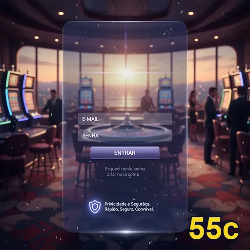 Tela de login dos serviços VIP do 55c, destacando fácil acesso e exclusividade.